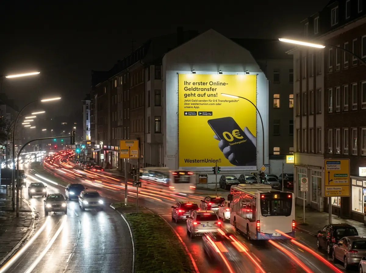 Western Union Riesenposter Hamburg